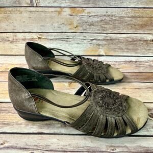 Earth Spirit Womens Brown Bohemian Hippie Leather Miranda Sandals 9.5